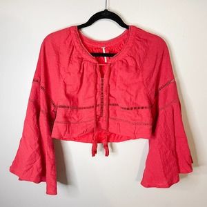 Free People bell sleeve crop top
